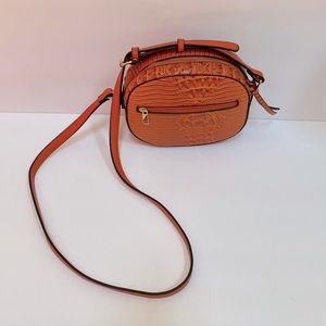 NWOT Faux Leather Orange Crossbody